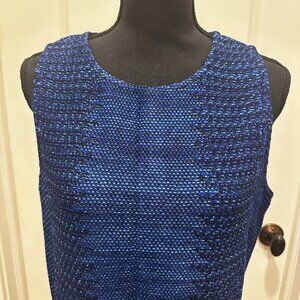 Sleeveless St. John Collection Knit Dress - Ombre Blue Tweed - Size 14